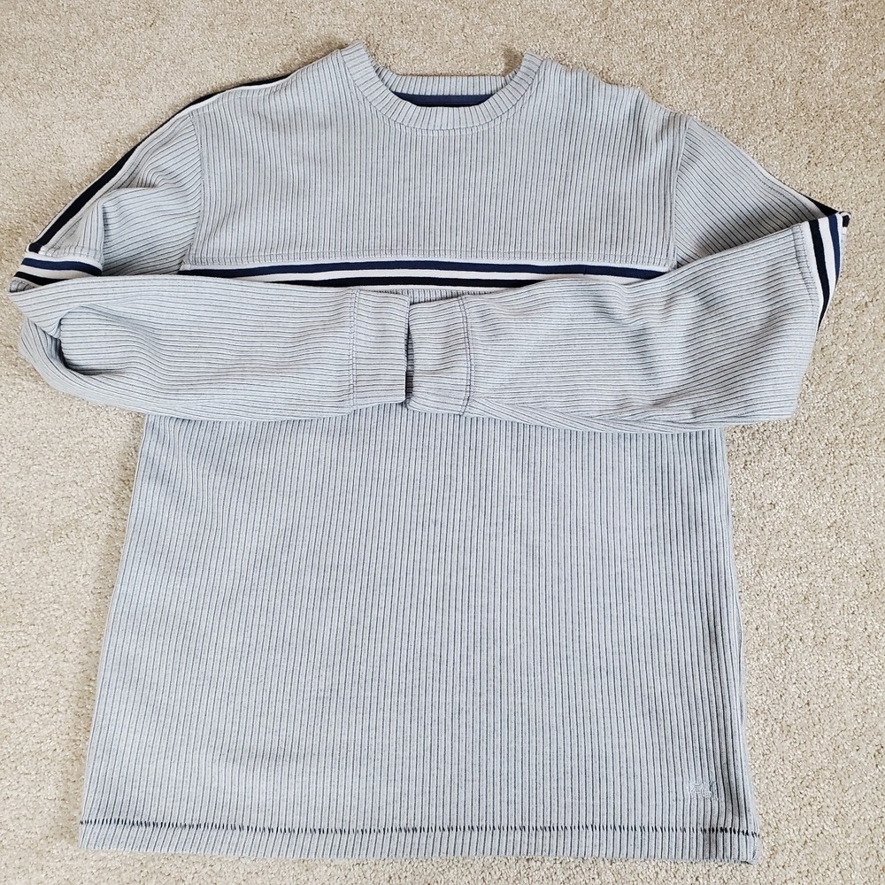 XG Brand‎ Youth Pullover Gray and Navy Ribbed Size Small Long Sleeve